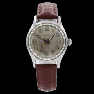 Vintage 32mm Glycine 17j Men's Mechanical Wristwatch 72 Swiss Stainless Steel